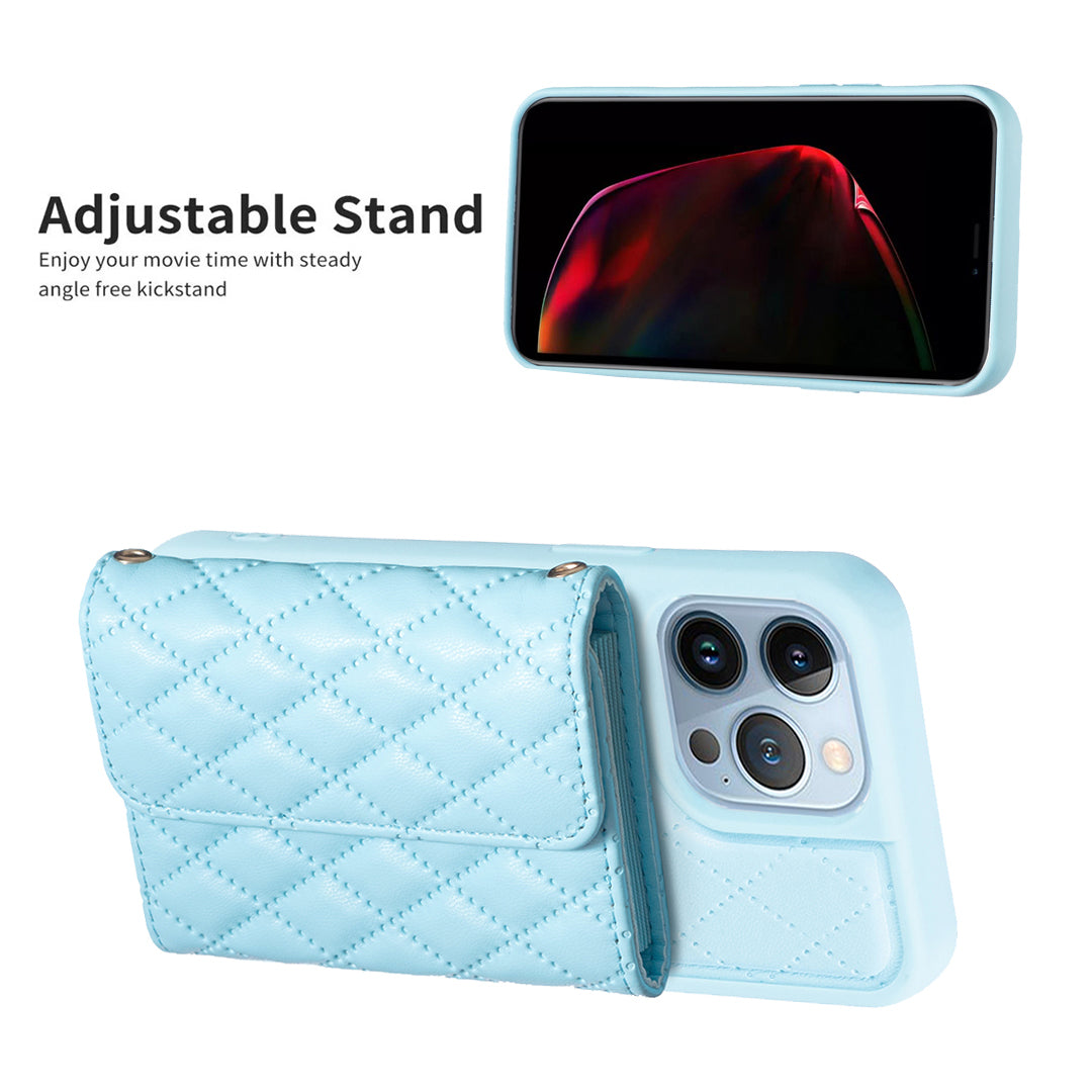 BF23-Style For iPhone 13 Pro Card Holder Phone Case Kickstand PU Leather+TPU Phone Cover BF23-Style For iPhone 13 Pro Card Holder Phone Case Kickstand PU Leather+TPU Phone Cover